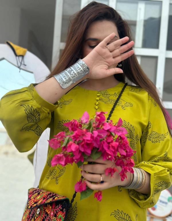 2 Pcs Women Stitched Linen Suit